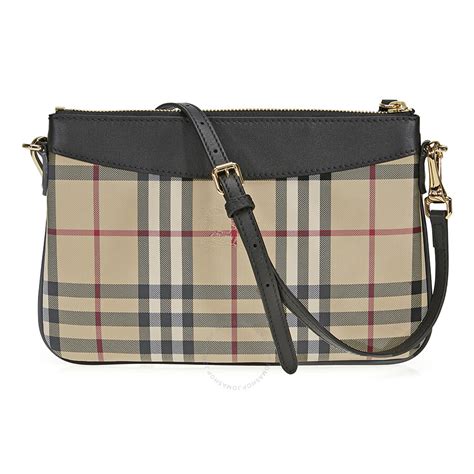 burberry horseferry check leather clutch black|Burberry camera handbags.